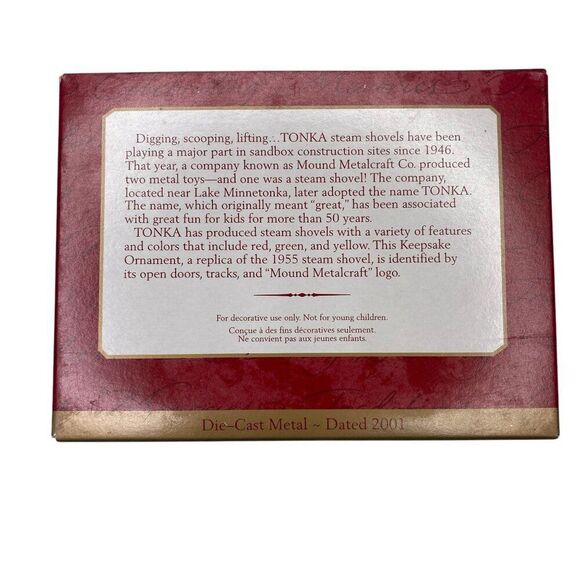 Hallmark Keepsake Ornament 2001 TONKA 1955 STEAM SHOVEL Die Cast Metal - Picture 3 of 3